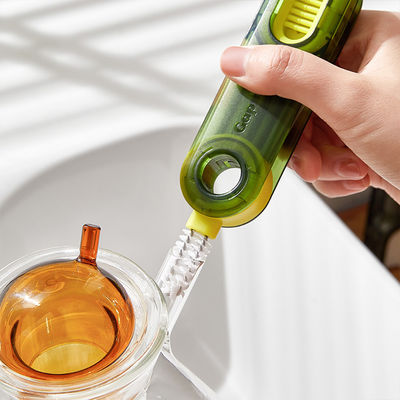 3 In 1 Bottle Wash Tool Cup Gap Lid Brush Silicone Cleaning Brush