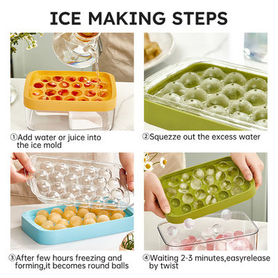 OEM Durable Small Circle Ice Cube Tray With Lid Summer Kitchen Fridge Freeze Tools