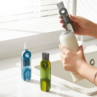 3 In 1 Bottle Wash Tool Cup Gap Lid Brush Silicone Cleaning Brush