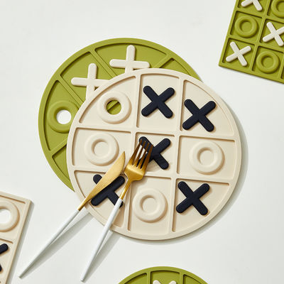 Square X O Two Color 5.5mm  Non Slip Silicone Cup Mat For Tabletop Protection