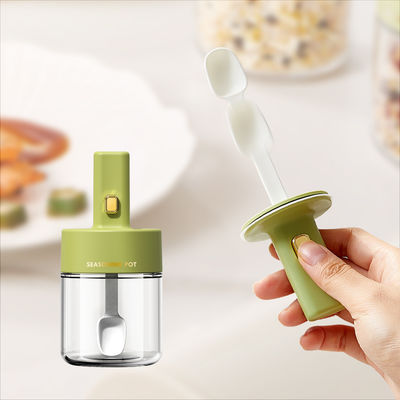 8pcs Transparent Glass Kitchen Storage Containers Set For Spice And Oil Multifunction