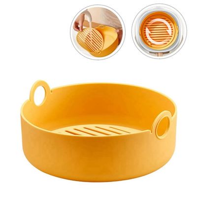 Round Reusable Air Fryer Instant Pot Silicone Liners Food Grade  19.1*8.1cm