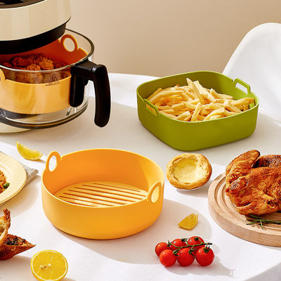 Round Reusable Air Fryer Instant Pot Silicone Liners Food Grade  19.1*8.1cm