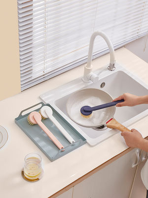 Kitchen Sink Stove Decontamination Dish Cleaning Brush Long Handle 11.3cm Length