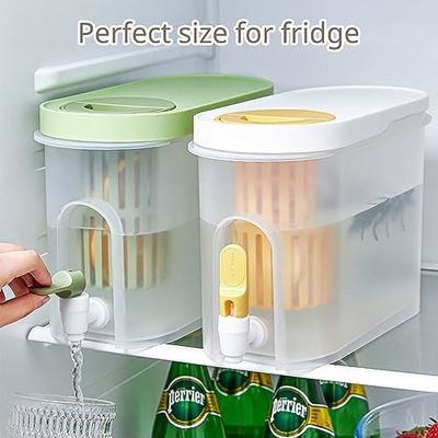 3.9L DIY Refrigerator Plastic Drink Dispensers Juice Cold Water Kettle With Spigot
