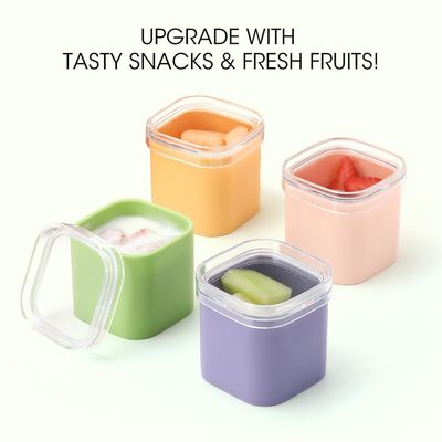 Custom 4 Pack Food Safe Silicone Small Lunch Snack Sauce Cups Containers With Lids