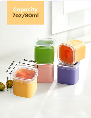 Custom 4 Pack Food Safe Silicone Small Lunch Snack Sauce Cups Containers With Lids