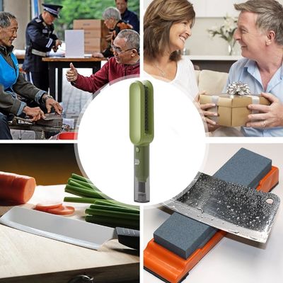 11CM Safety Guard Handle Knives Blade Cleaning Grinding Tools 4 In 1 Cutlery Cleaning Brush