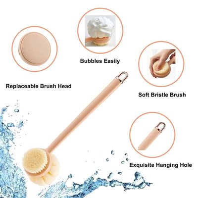 Long Handle Interchangeable Heads Multifunctional Cleaning Body Back Bath Brush