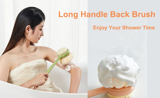 Long Handle Interchangeable Heads Multifunctional Cleaning Body Back Bath Brush