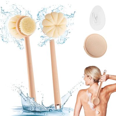Long Handle Interchangeable Heads Multifunctional Cleaning Body Back Bath Brush
