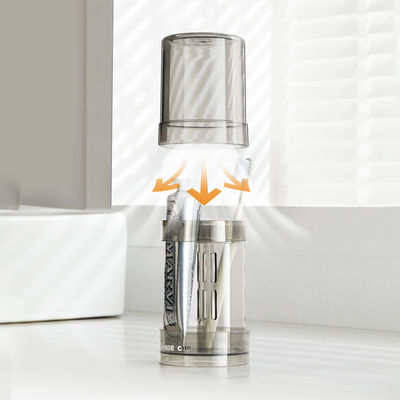 Modern 2 Slots Toothbrush Holder Stand With Tooth Brush Cups Cover