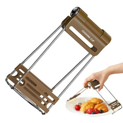 Plate Lifter Steamer Plate Gripper Tongs Stainless Steel Bowl Clip Holder