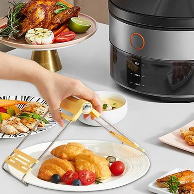 Hot Plate Gripper Kitchen Hot Dish Bowl Plate Clip Anti Scalding Dish Plate Tongs for Microwave Toaster Oven Steamer Air Fryer Pans