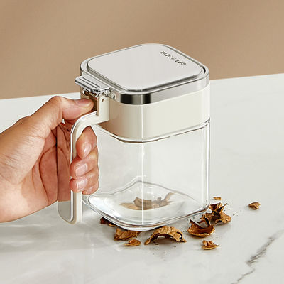 2024 New Design Kitchen Seasoning Storage Container Glass Spice Salt Jars With Stainless Steel Lids
