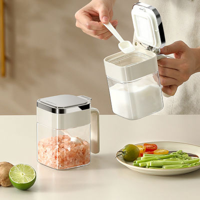 2024 New Design Kitchen Seasoning Storage Container Glass Spice Salt Jars With Stainless Steel Lids