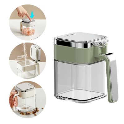 Household Kitchen BBQ Food Seasoning Powder Spices Pot Storage Box Wholesale Glass Spice Jars Container With Stainless Steel Lid