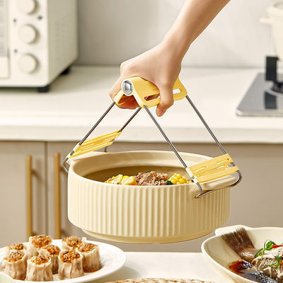 Anti Scald Clip Hot Dish Non Slip Gripper Plate Bowl Clip Holder Retriever Tongs Silicone Handle Kitchen Tool