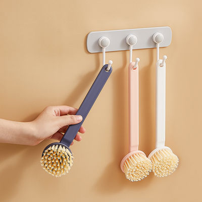 Kitchen Dishwashing Pot Wash Frying Pan Rough Prevention Cleaning Brush with Handle