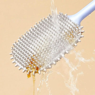 39.6cm Length Wall Mounted Silicone Toilet Brush And Holder Set 211g Lightweight